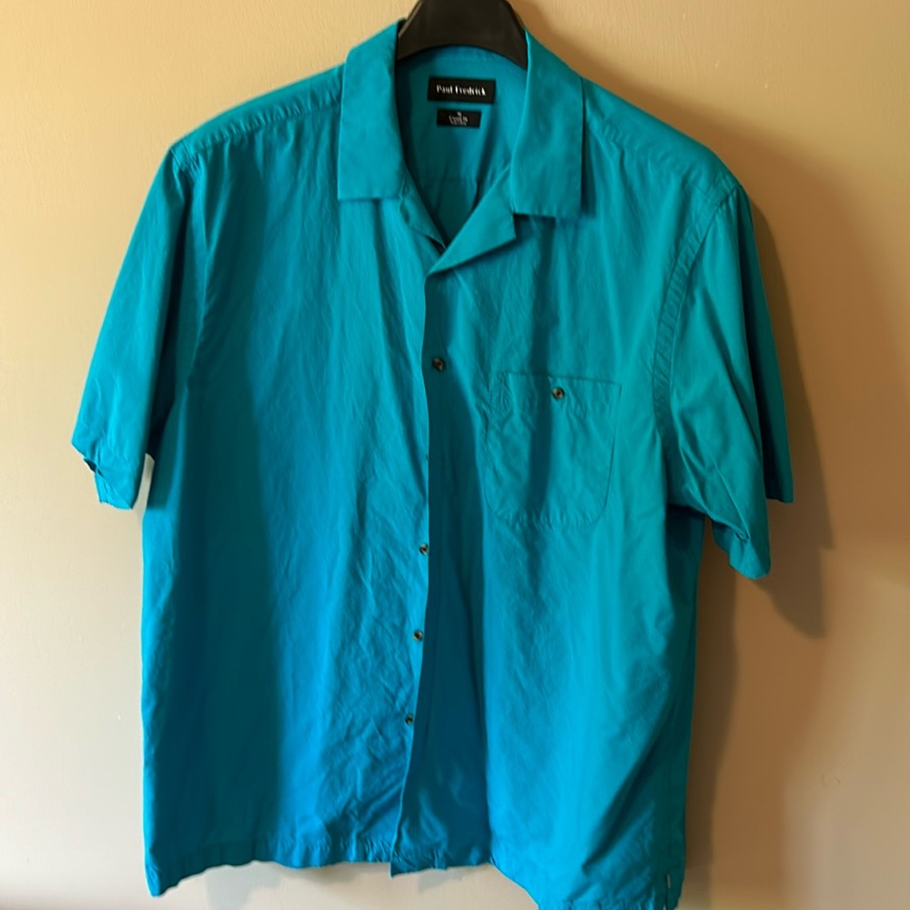 NWT Paul Fredrick blue Casual Shirt Men’s Size XL Classic Fit